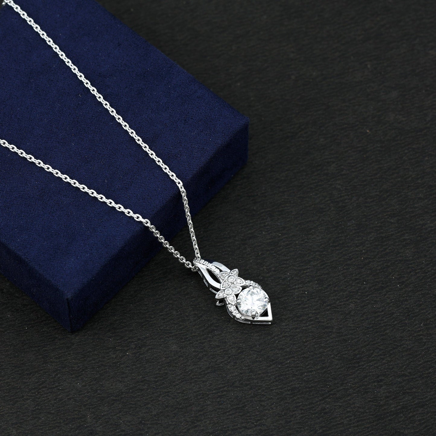 Lab Grown Diamond Flower Statement Necklace