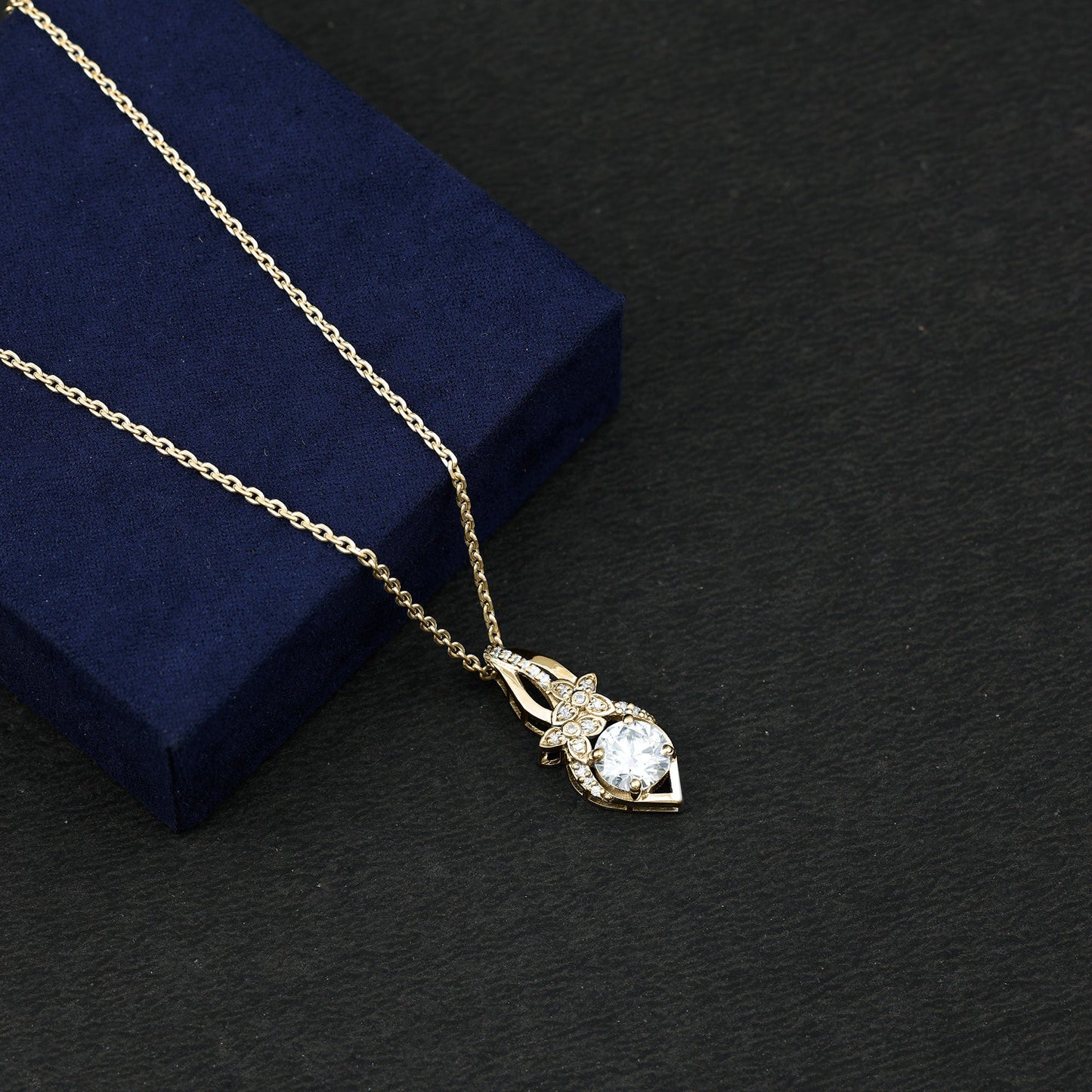 Lab Grown Diamond Flower Statement Necklace