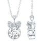 Bezel Set Lab Grown Diamond Solitaire Necklace With Cute Bow