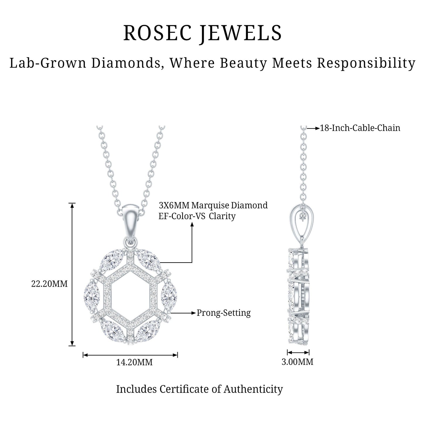 Vintage Style Lab Grown Diamond Wedding Designer Pendant
