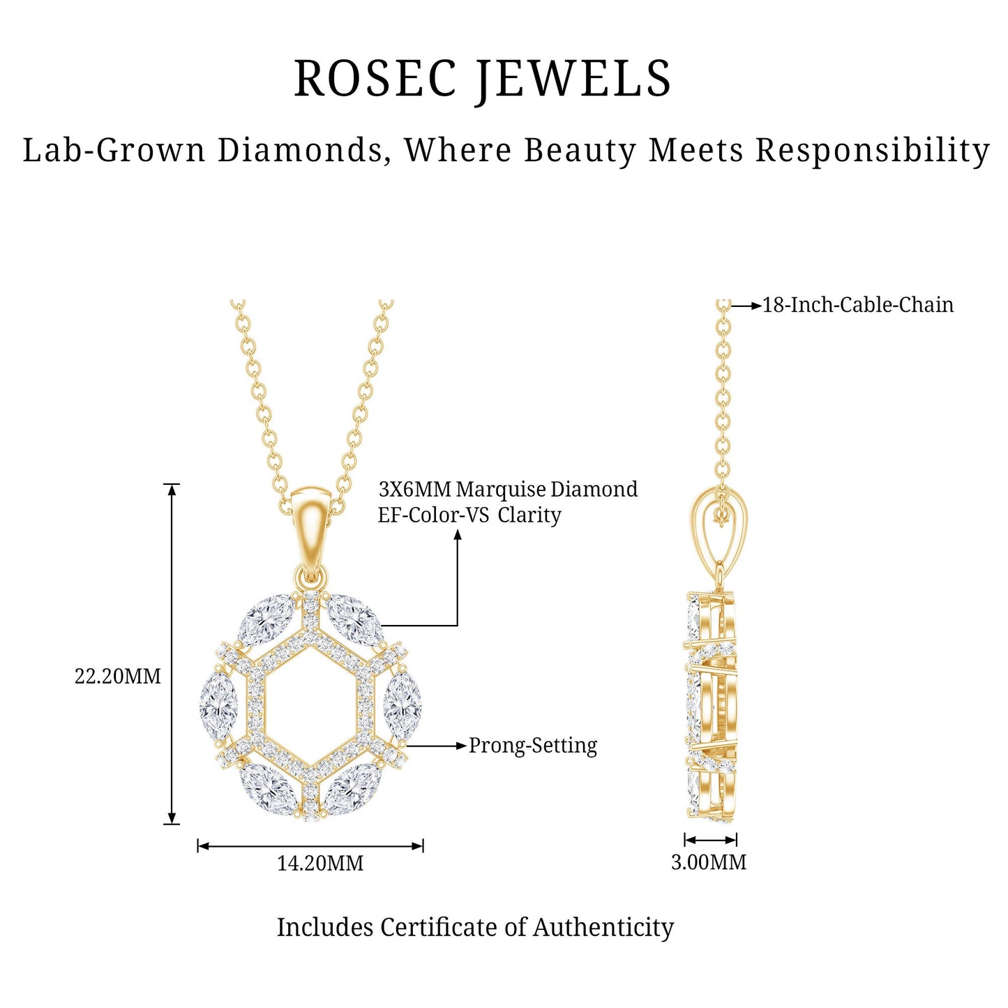 Vintage Style Lab Grown Diamond Wedding Designer Pendant