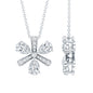 Certified Pear Shape Lab Grown Diamond Flower Pendant Necklace