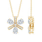 Certified Pear Shape Lab Grown Diamond Flower Pendant Necklace