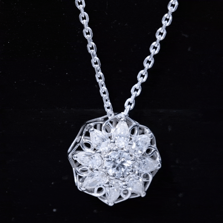 Lab Grown Diamond Statement Flower Necklace