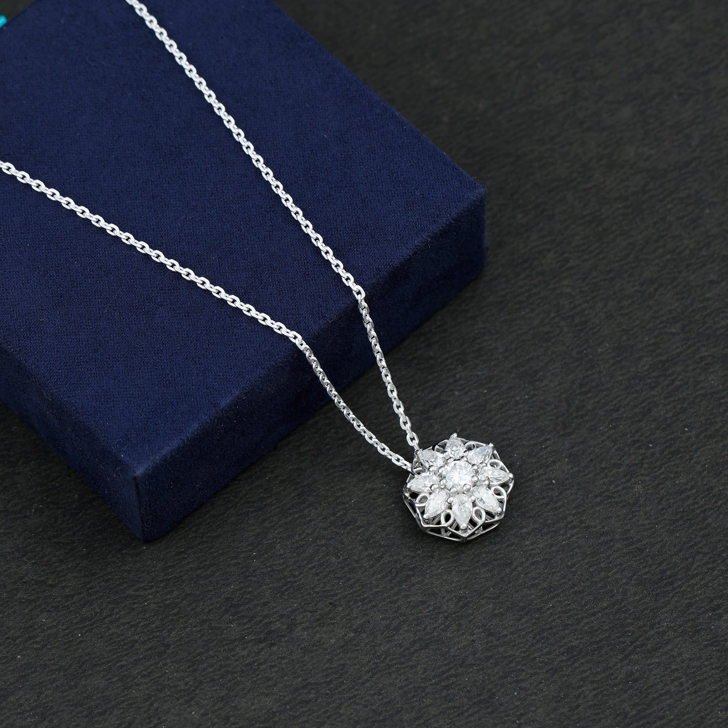 Lab Grown Diamond Statement Flower Necklace