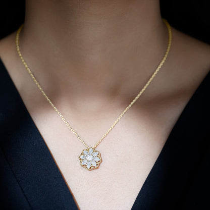 Lab Grown Diamond Statement Flower Necklace