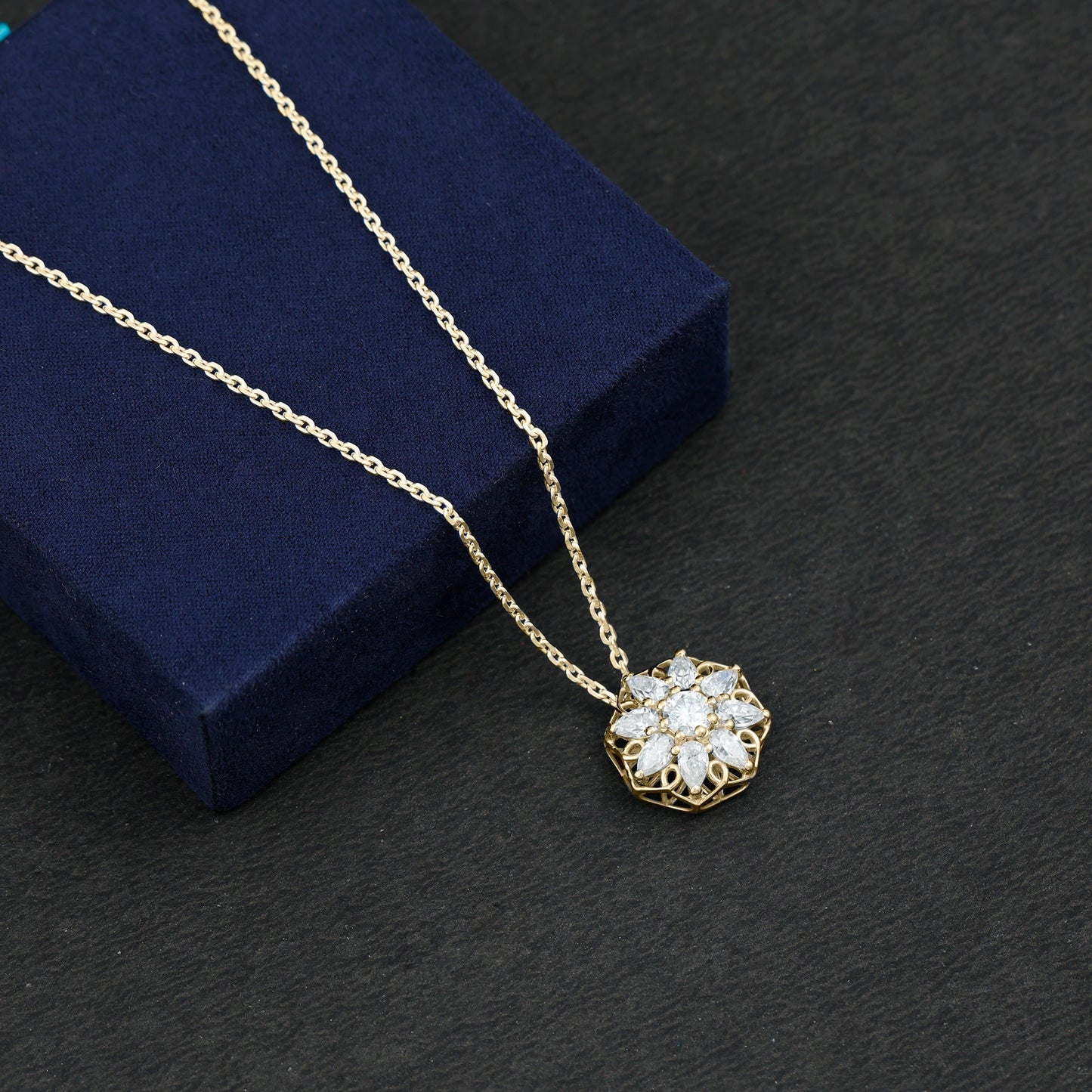 Lab Grown Diamond Statement Flower Necklace