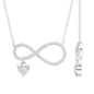 Pave Set Lab Grown Diamond Infinity Heart Charm Necklace