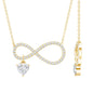 Pave Set Lab Grown Diamond Infinity Heart Charm Necklace