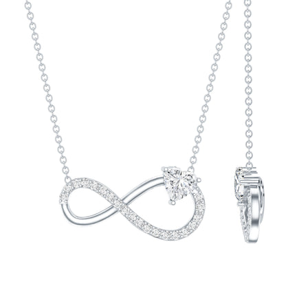 Lab Grown Diamond Infinity Heart Necklace For Women