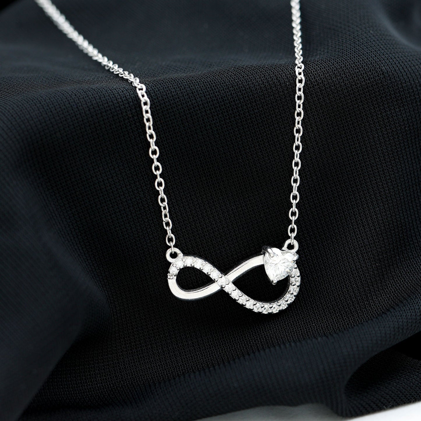 Lab Grown Diamond Infinity Heart Necklace For Women
