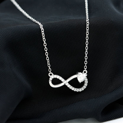 Lab Grown Diamond Infinity Heart Necklace For Women