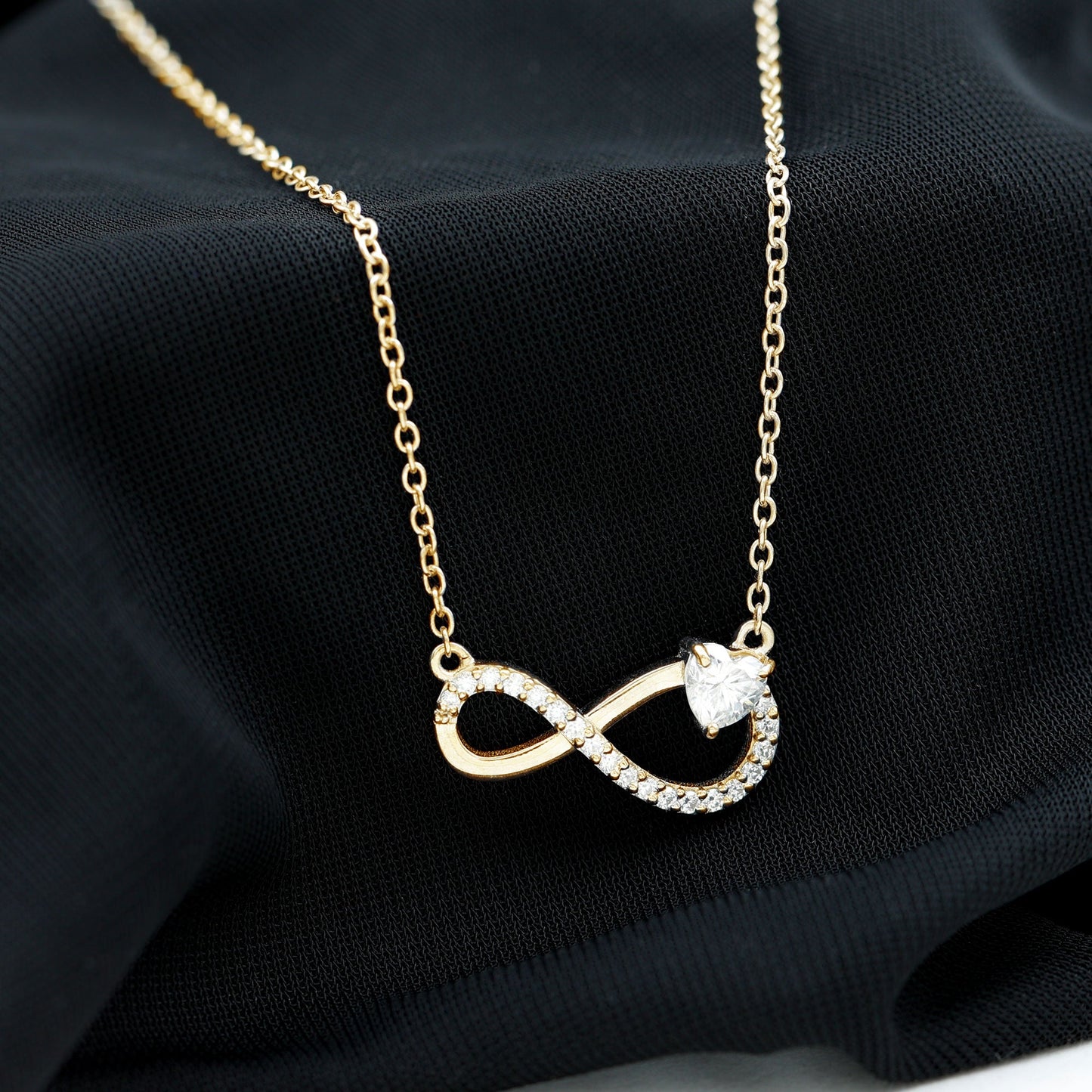 Lab Grown Diamond Infinity Heart Necklace For Women
