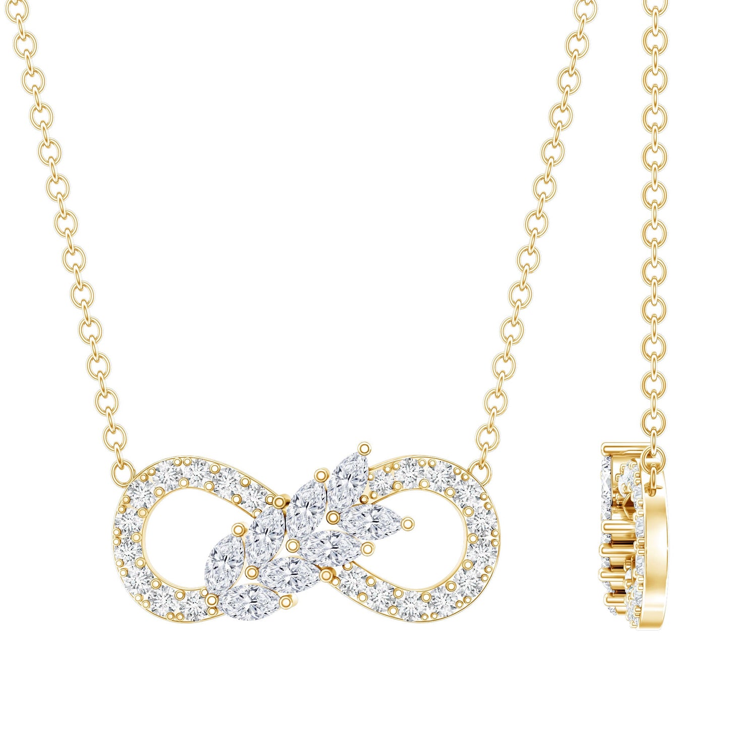 Lab Grown Diamond Infinity Love Knot Necklace For Women