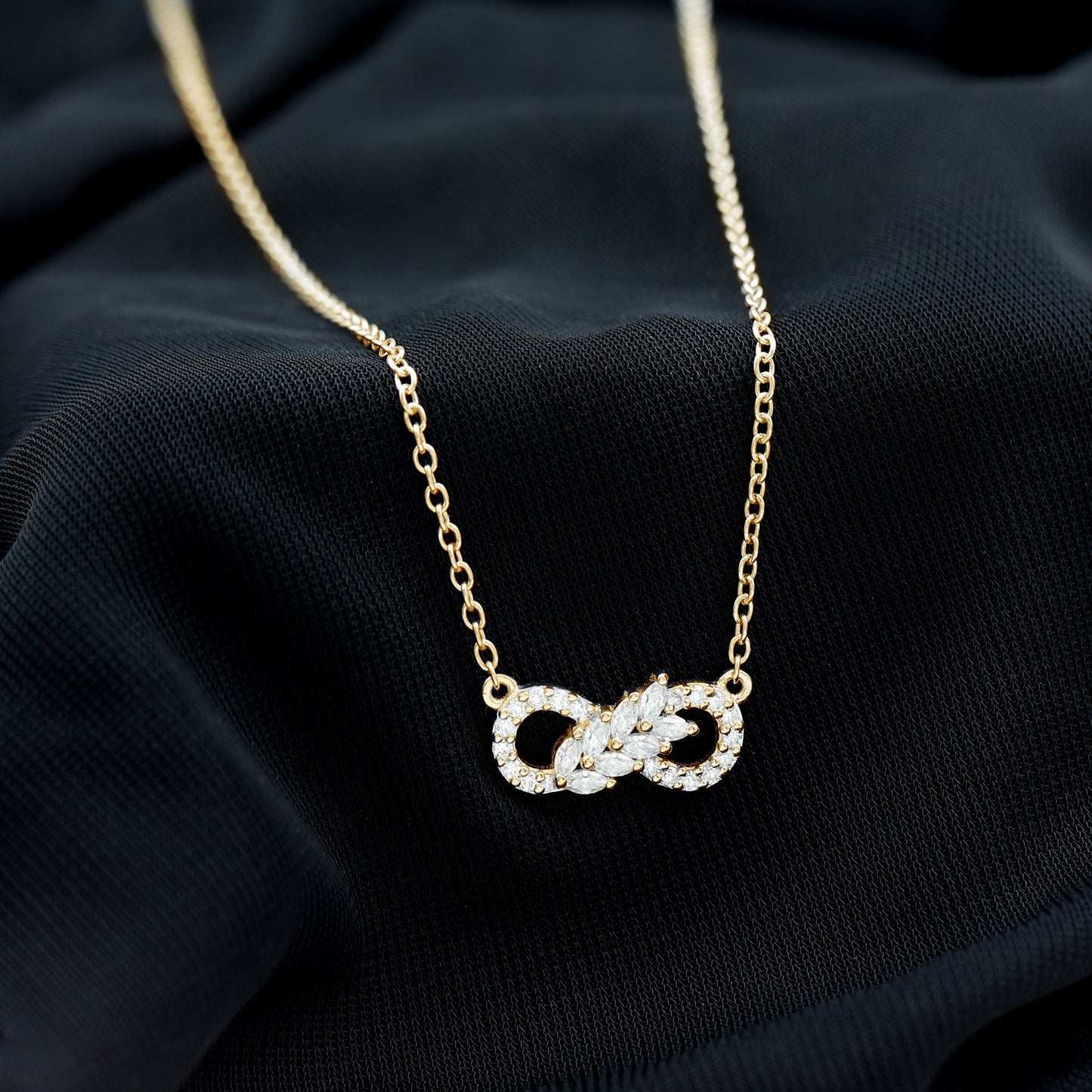 Lab Grown Diamond Infinity Love Knot Necklace For Women