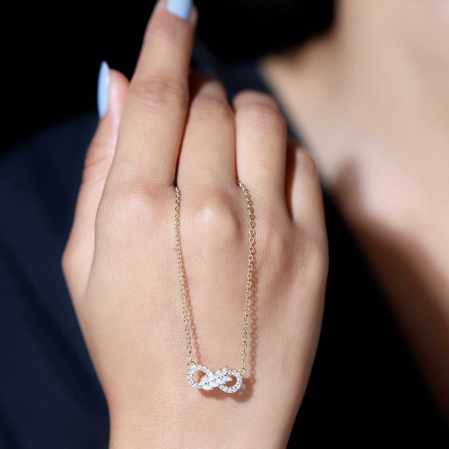 Lab Grown Diamond Infinity Love Knot Necklace For Women
