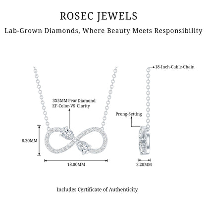 Lab Grown Diamond Forever Knot Teardrop Necklace