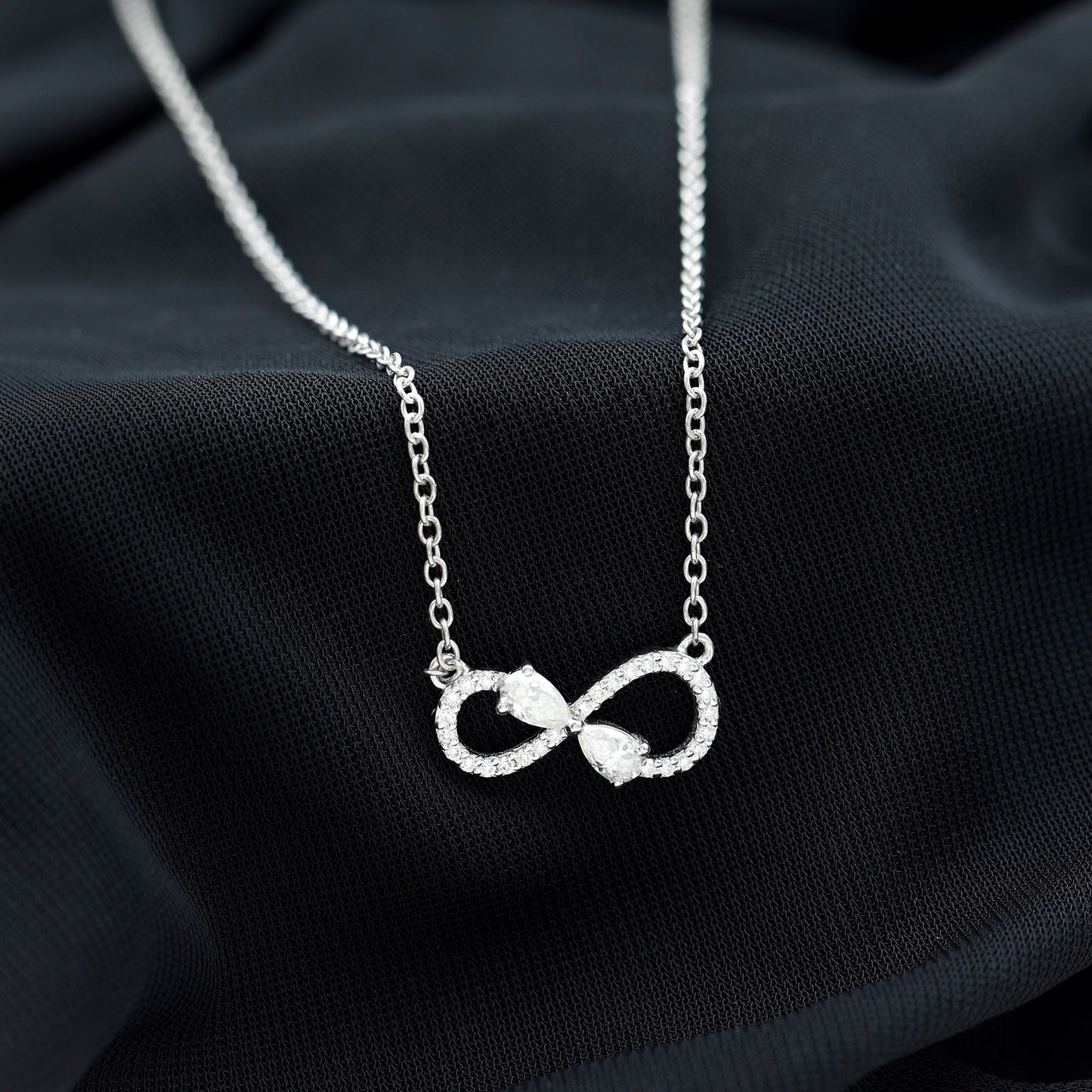 Lab Grown Diamond Forever Knot Teardrop Necklace
