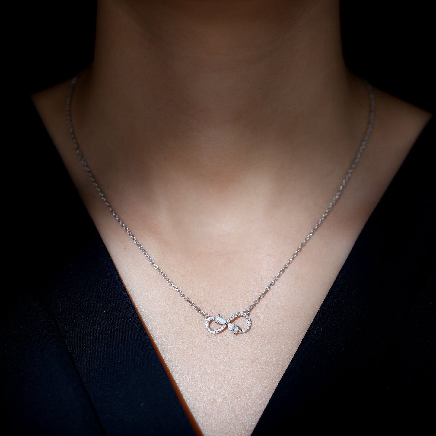 Lab Grown Diamond Forever Knot Teardrop Necklace