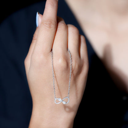Lab Grown Diamond Forever Knot Teardrop Necklace