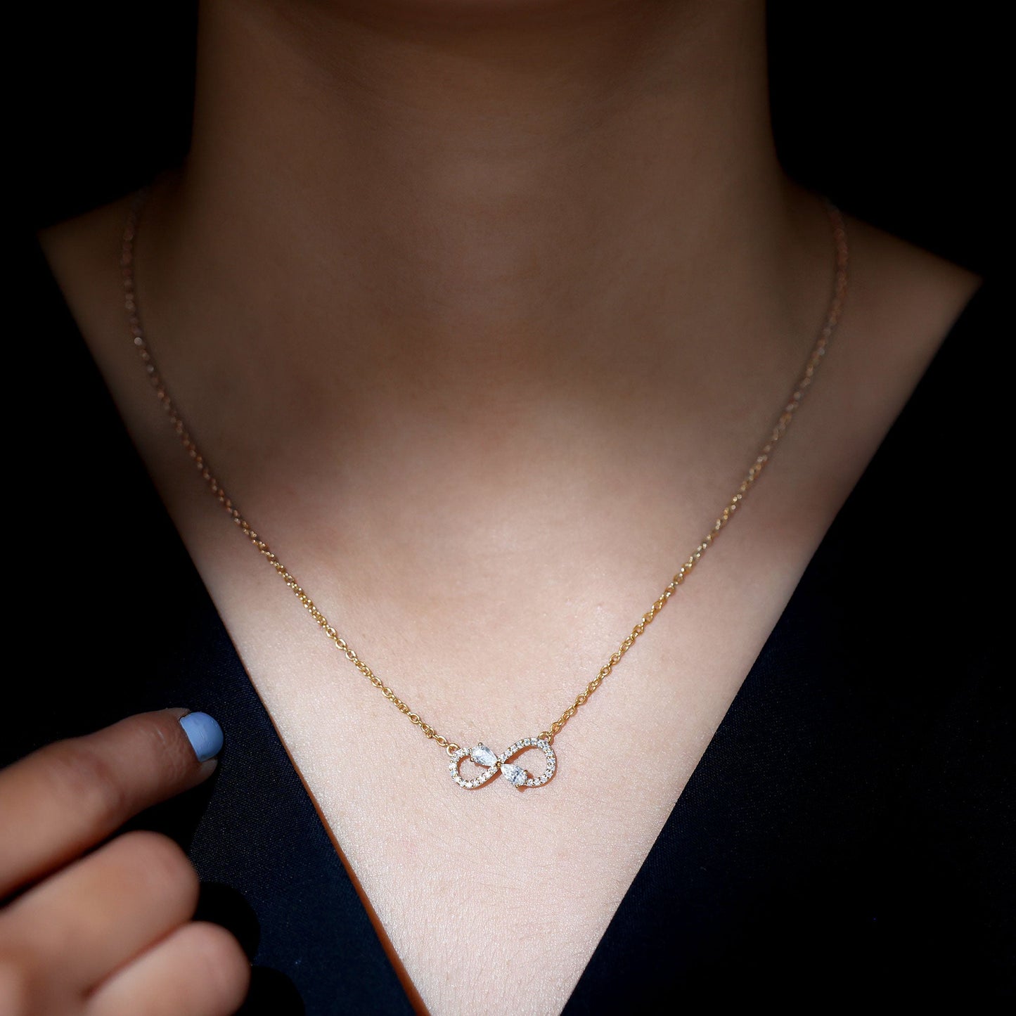 Lab Grown Diamond Forever Knot Teardrop Necklace
