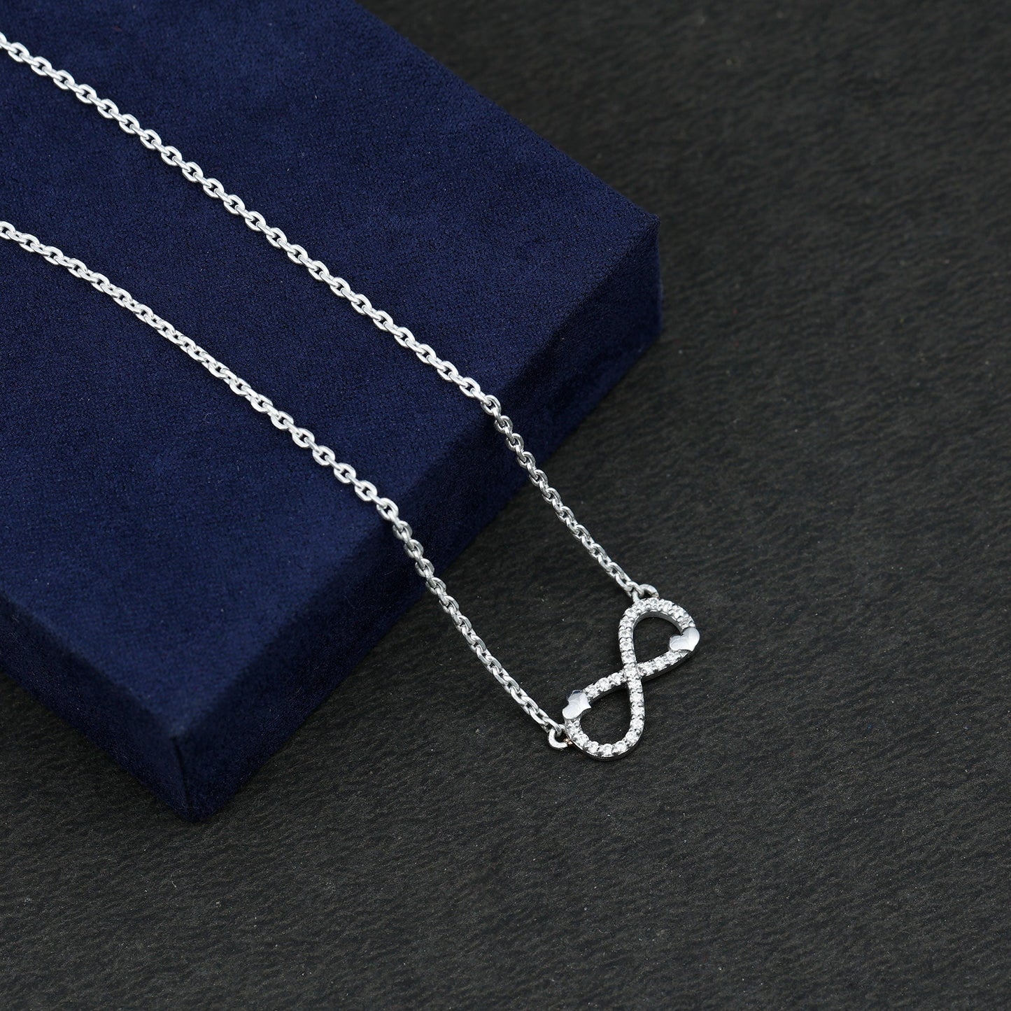 Lab Grown Diamond Infinity Knot Necklace With Cute Heart