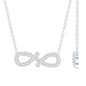 Pave Set Lab Grown Diamond Sideways Infinity Necklace