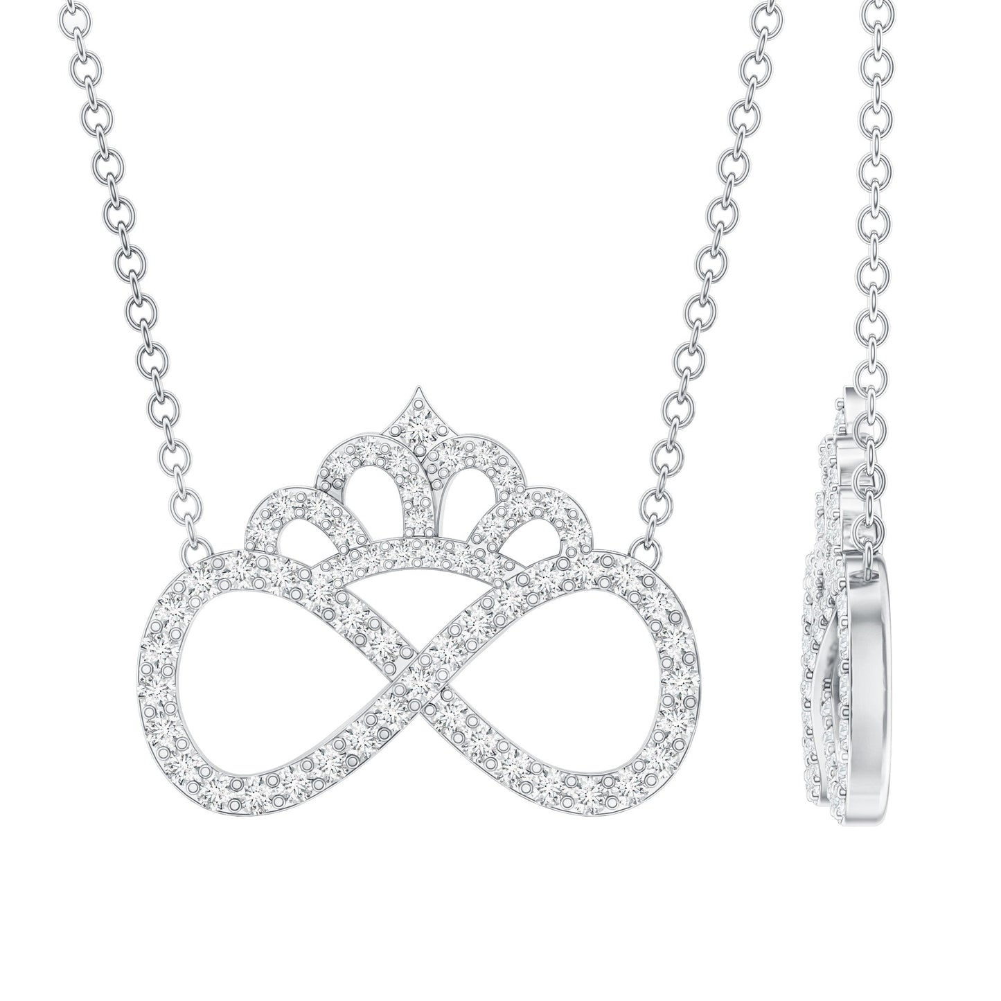 Lab Grown Diamond Crown Statement Necklace