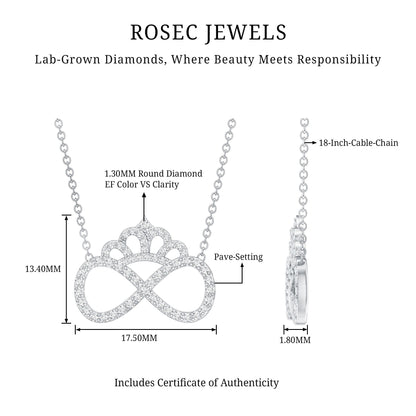 Lab Grown Diamond Crown Statement Necklace