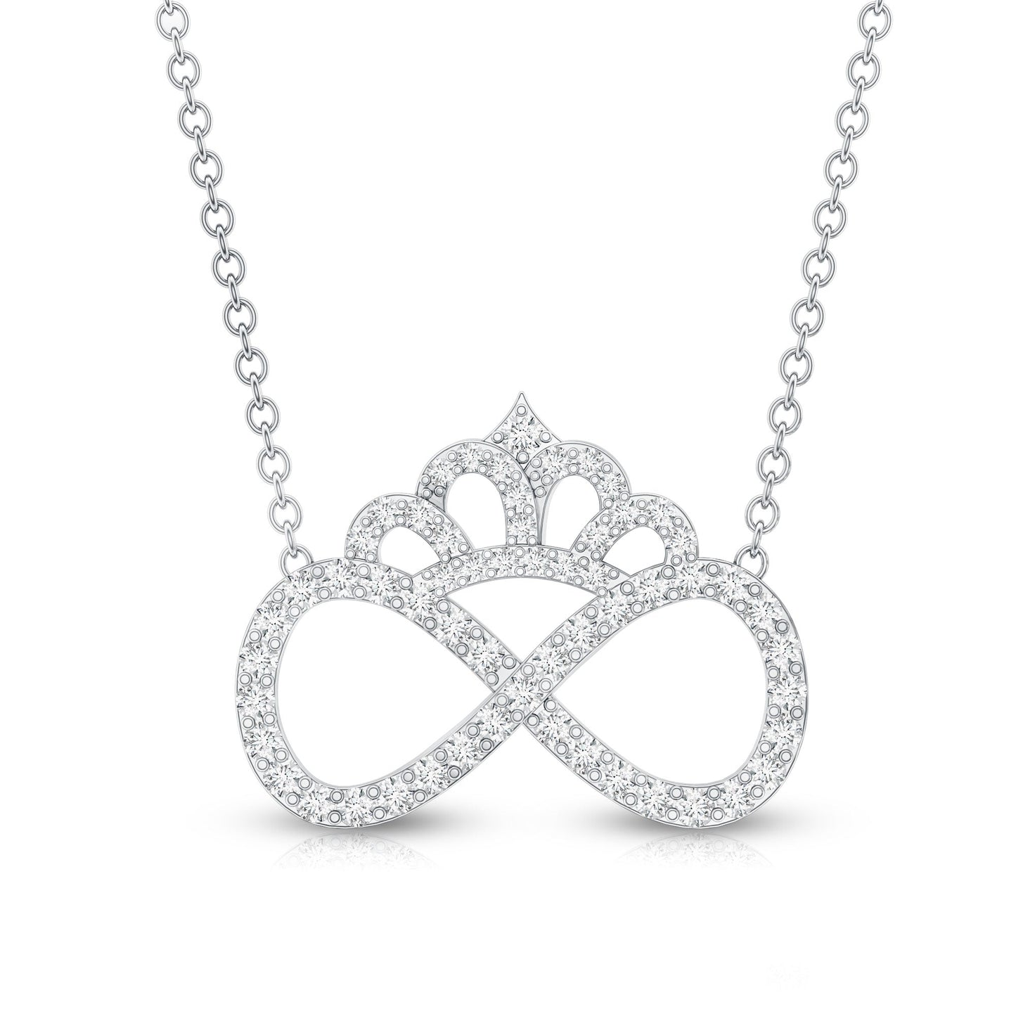 Lab Grown Diamond Crown Statement Necklace