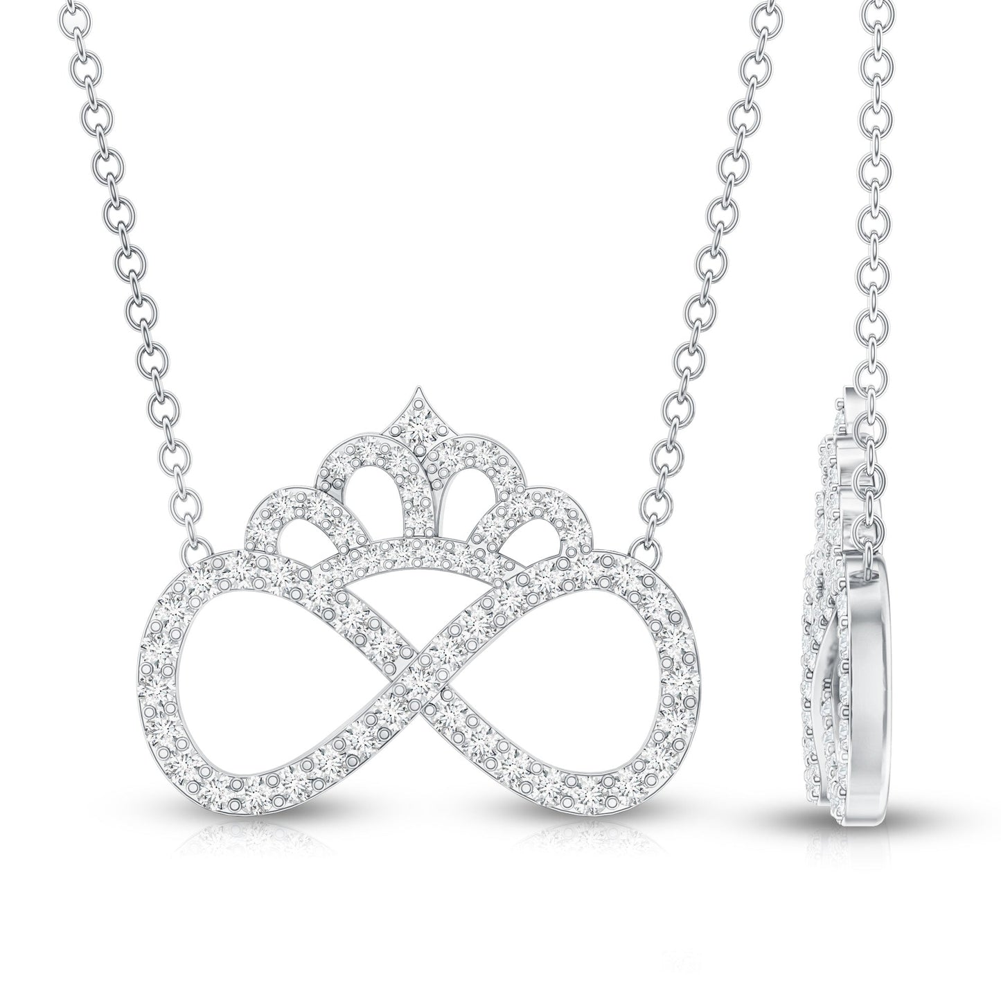 Lab Grown Diamond Crown Statement Necklace