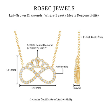 Lab Grown Diamond Crown Statement Necklace