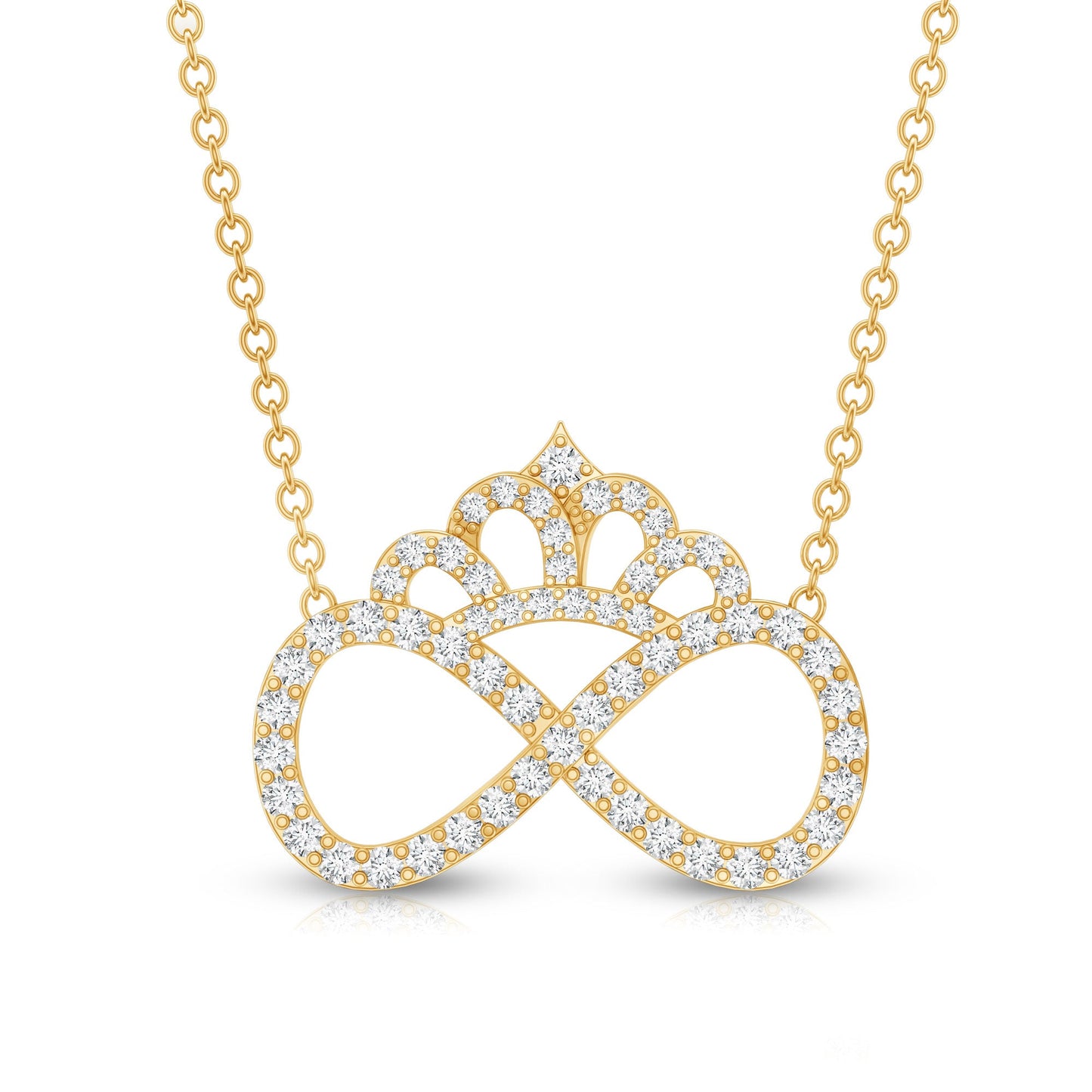 Lab Grown Diamond Crown Statement Necklace