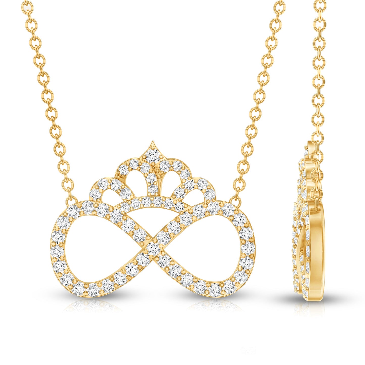 Lab Grown Diamond Crown Statement Necklace