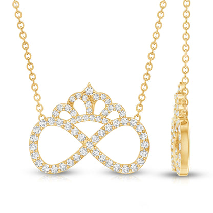 Lab Grown Diamond Crown Statement Necklace