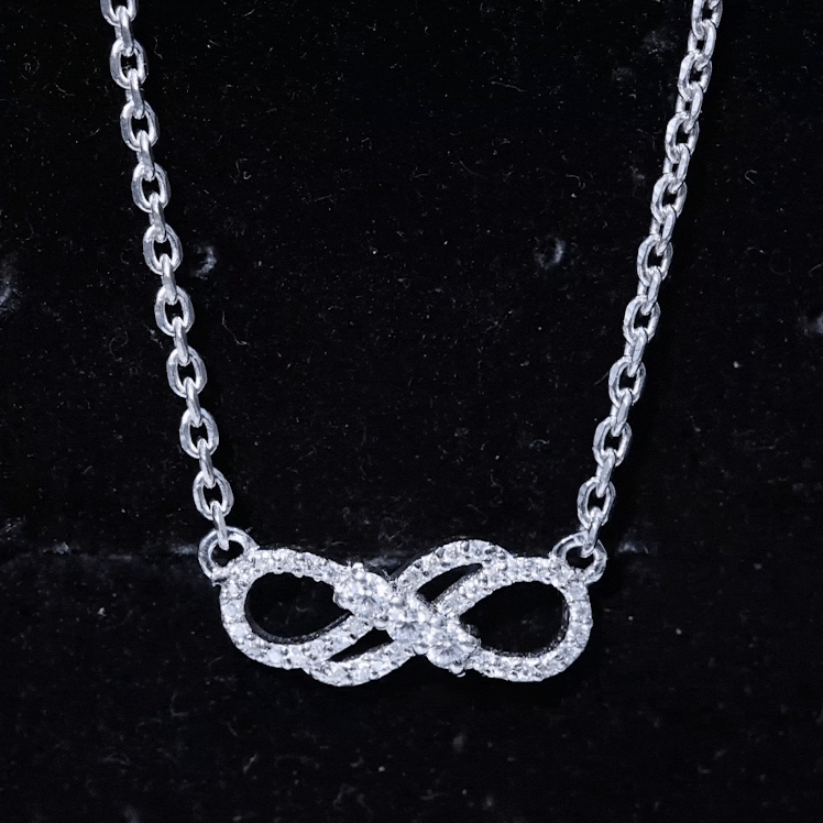 Certified Lab Grown Diamond Double Infinity Symbol Necklace