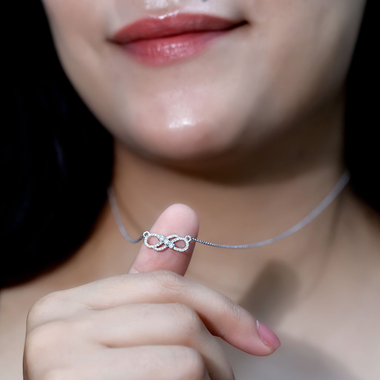 Certified Lab Grown Diamond Double Infinity Symbol Necklace