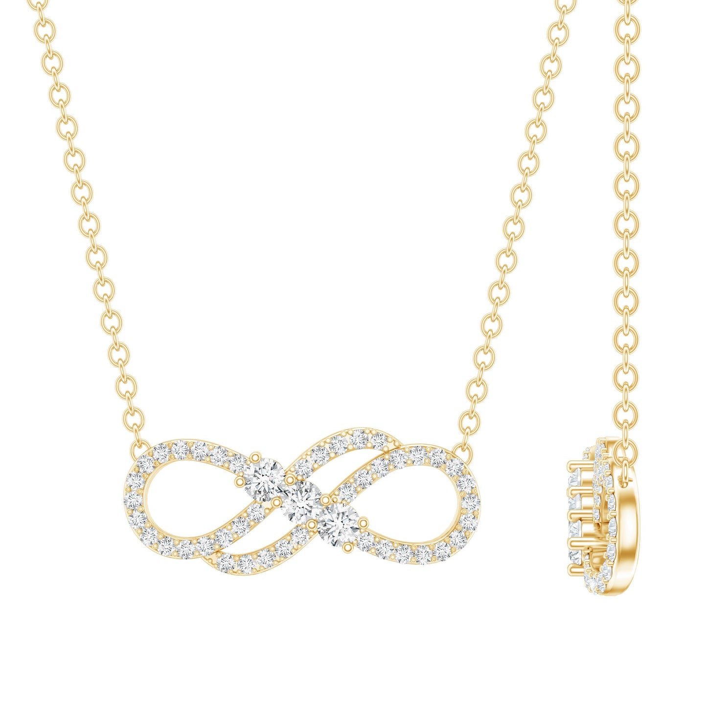 Certified Lab Grown Diamond Double Infinity Symbol Necklace