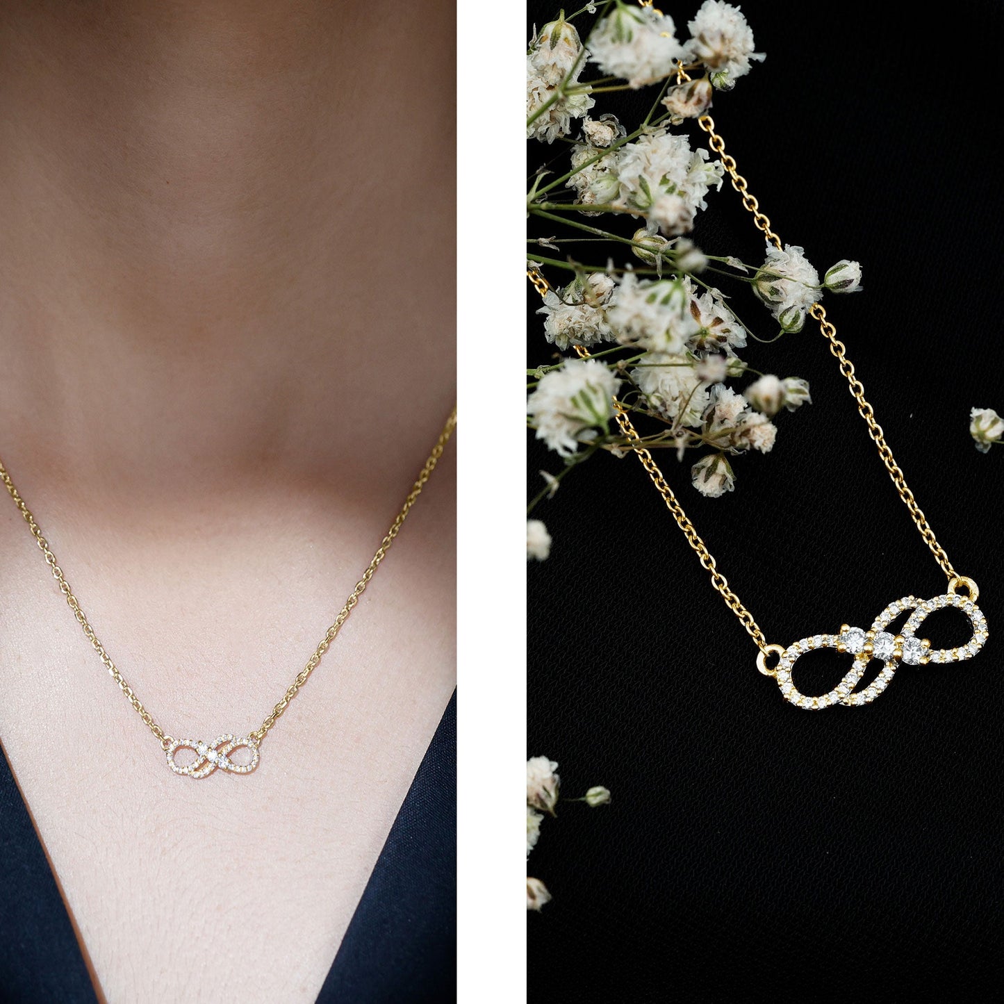 Certified Lab Grown Diamond Double Infinity Symbol Necklace