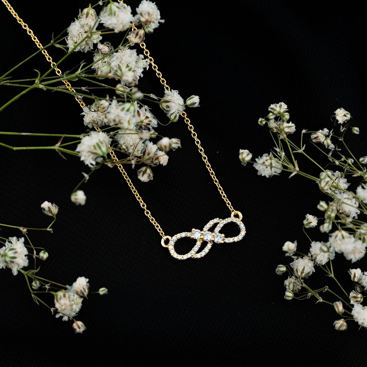 Certified Lab Grown Diamond Double Infinity Symbol Necklace