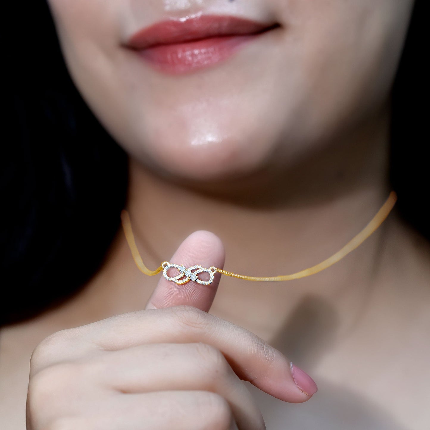 Certified Lab Grown Diamond Double Infinity Symbol Necklace