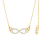 Sideways Pave Set Lab Grown Diamond Angel Wing Necklace