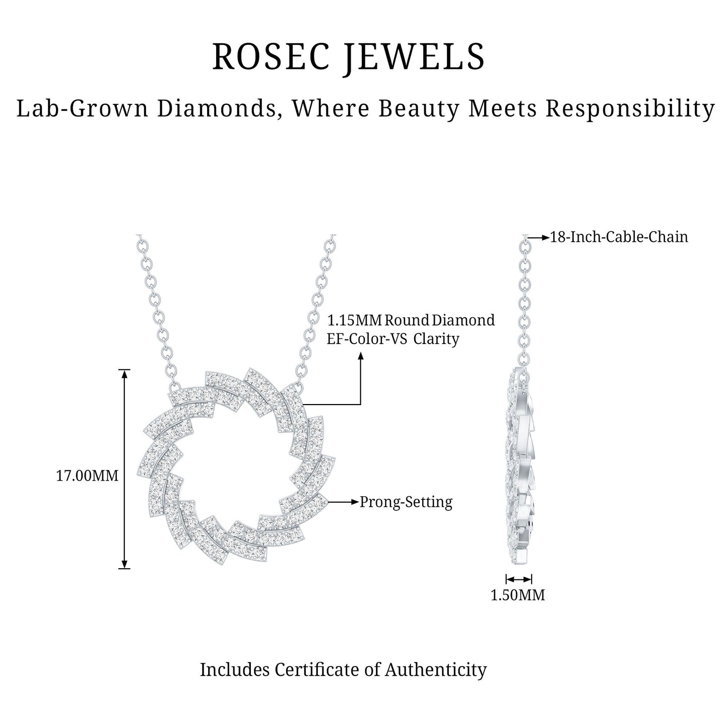 Lab Grown Diamond Designer Eternity Necklace