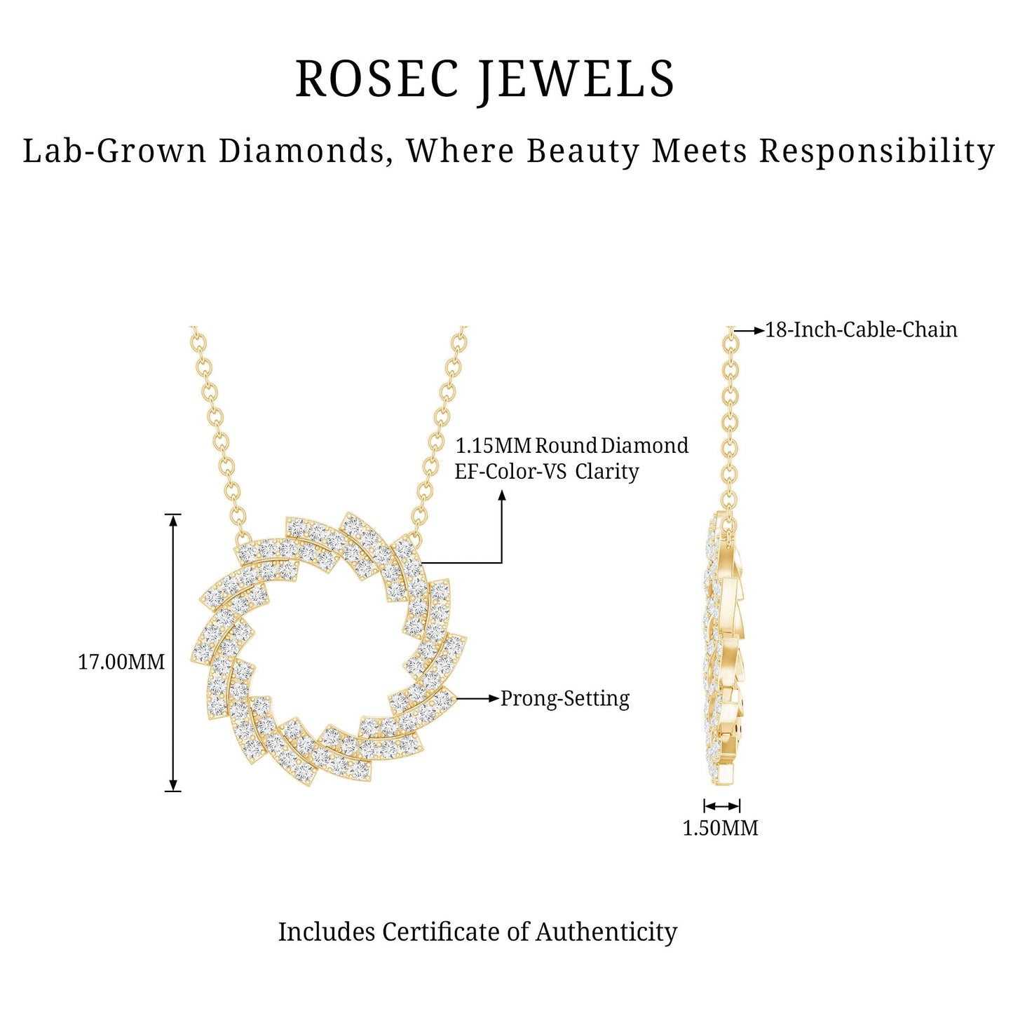 Lab Grown Diamond Designer Eternity Necklace