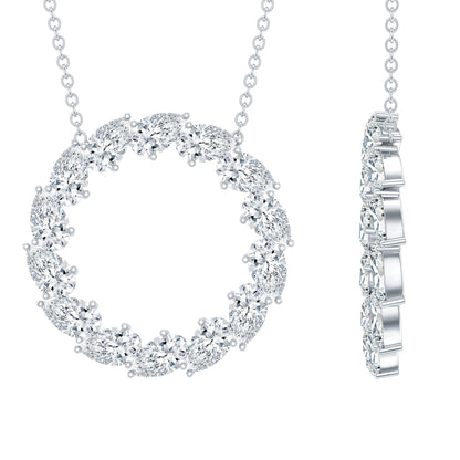 Certified Lab Pear Diamond Eternity Circle Necklace