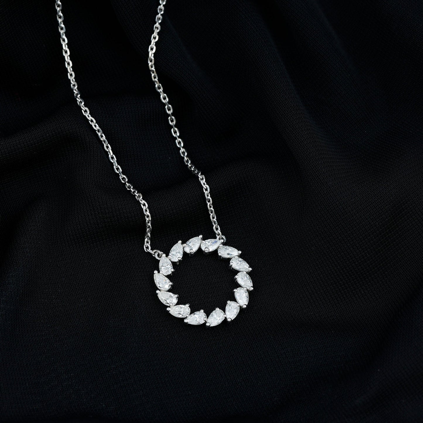 Certified Lab Pear Diamond Eternity Circle Necklace