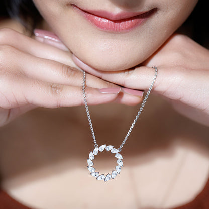 Certified Lab Pear Diamond Eternity Circle Necklace