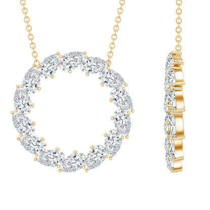 Certified Lab Pear Diamond Eternity Circle Necklace