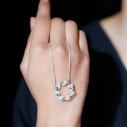 Lab Grown Diamond Nature Inspired Circle Necklace