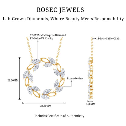 Lab Grown Diamond Nature Inspired Circle Necklace